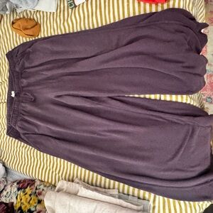 Cozy ultra Wide-Leg Fleece Pants — Deep Plum